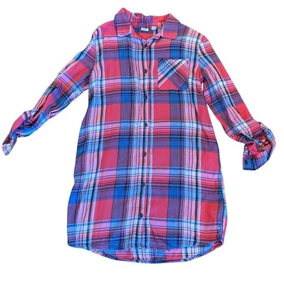 GAP Kids Other - GAP Kids Girls Plaid Button-Down Shirt Dress Size 10 Multicolor